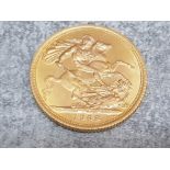 22CT GOLD 1968 FULL SOVEREIGN COIN