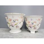 2 ROYAL WINTON DIVISION OF COLOROLL PATTERNED PLANTERS 20.5CM & 18.5CM IN HEIGHT