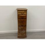 NARROW MANGO WOOD 7 DRAWER CHEST 45CM X 40CM X 120CM