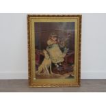 LARGE GILT FRAMED PICTURE AFTER THE PAINTING BY THE LATE C. BURTON BARBER TITLED SYMPHONY, 63CM X