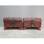 A PAIR OF BLACK FOREST STYLE CHESTS