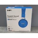 A PAIR OF SUPERB SOUND BLUETOOTH HEADPHONES, BOXED