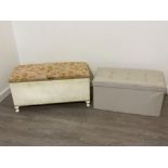 CREAM LOOM OTTOMAN TOGETHER WITH ANOTHER MODERN STORAGE BOX