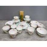 2 PART TEA SETS INCLUDING GAINSBOROUGH AND HIGHLAND BELL ROSLYN FINE BONE CHINA ETC
