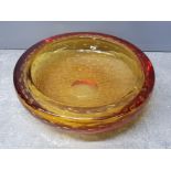 VINTAGE WHITEFRIARS BUBBLE GLASS CENTRE BOWL