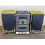 SANYO CD PLAYER AUDIO SYSTEM WITH PAIR OF SPEAKERS