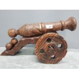 EXOTIC HARDWOOD CANNON ORNAMENT FOR A DESK TOP