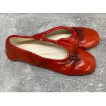 PAIR OF RED WALL HANGING SHOES BY BRENTLEIGH WARE
