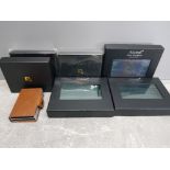 3 BOXED GENTS ACCESSORY HANKY SETS PLUS 3 BOXED LEATHER CARD HOLDERS