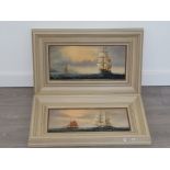 2 FRAMED MARITIME SCENE PAINTINGS 67CM X 42.5CM SIGNED P.RYAN (BOTTOM RIGHT)