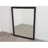 LARGE DECORATIVE BEVELED EDGE HALL MIRROR, 99CM X127CM