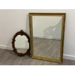 GILT FAMED MIRROR 102CM X 71CM PLUS OVAL SHAPED ORNATE STYLE MIRROR