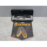 GERBER PARAFRAME KNIFE AND MINI MAGLITE TORCH BOTH NEW