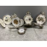 5 POCKET WATCHES, 4 HUNTER AND 1 OPEN FACED