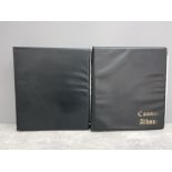 2 CLASSICAL BLACK 4 RING COIN ALBUMS EACH COMPLETE WITH DIVIDERS AND COIN PAGES