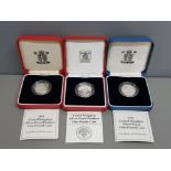 ROYAL MINT SILVER PROOF PIEDFORT 1993 £1 COIN ROYAL MINT SILVER PROOF PIEDFORT 1987 £1 COIN PLUS