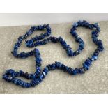 LAPIS LAZULI LONG BEAD NECKLET, 88CM LONG