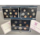 ROYAL MINT PROOF COIN SETS 1983, 1984 & 1988 IN ORIGINAL CASES AND COA