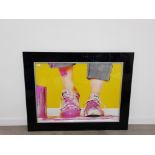 FRAMED PRINT OF A PAIR OF ALL STAR TRAINERS 126 X 101 CM