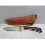 MEULA NATURAL CORAL WOOD COLIBRI COL-7M HUNTING KNIFE WITH ORIGINAL SHEATH