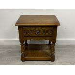 OAK 1920S SINGLE DRAWER LAMP TABLE, H50CM X W46CM X D38CM