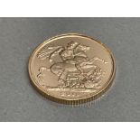 22CT GOLD 2013 FULL SOVEREIGN COIN UNC