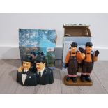 2 BOXED LAUREL AND HARDY FIGURES