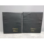 2 CLASSICAL BLACK 4 RING COIN ALBUMS EACH COMPLETE WITH DIVIDERS AND COIN PAGES