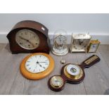 6 TIME PIECES INCLUDES A MANTEL CLOCK AND ANNIVERSARY CLOCK, ALSO TO INCLUDE A BAROMETER AND