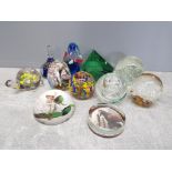 A COLLECTION OF 11 VINTAGE PAPERWEIGHTS VARIOUS SHAPES AND SIZES