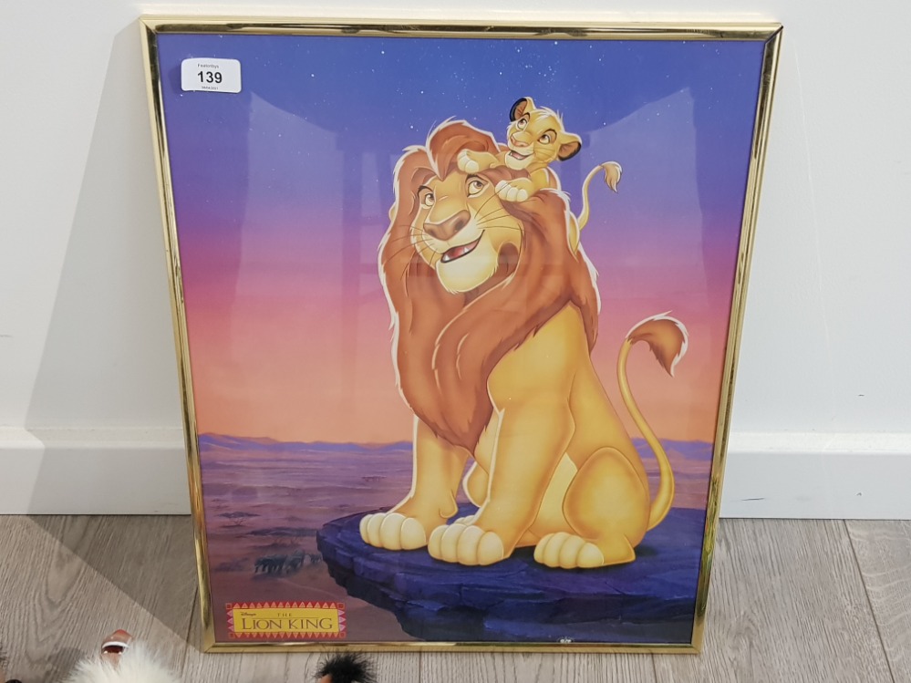 Disney the lion king framed print, young simba, scar, shenzi and zazu action figure in original - Image 3 of 6