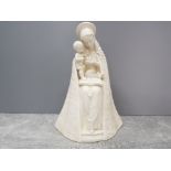 Vintage goebel white flower madonna mary baby jesus 60/70s porcelain figure 20 cm high, minor chip