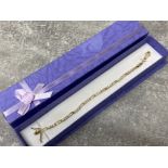 Gold plated and cz set line bracelet, boxed