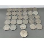 30 x 50p collectable coins all mixed