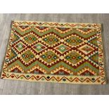 FRINGED AFGHAN CHOLI KILIM RUG, 148X98