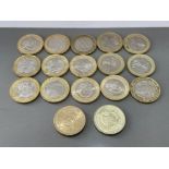 Coins collection of 17 x £2 coins mixed
