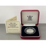Royal mint 1992-1993 silver proof piedfort 50p coin 925 mintage 15,000 in original box and