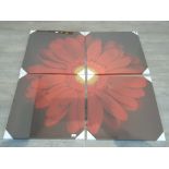 4 piece floral canvas set new in cellophane 70 x 70 cm 1 piece
