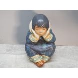 Lladro pensive esquimo/ eskimo girl figurine number 2158 in great condition in original box 16 1/2