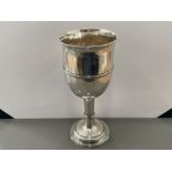 Antique George III hallmarked silver church chalice london 1806. 288g