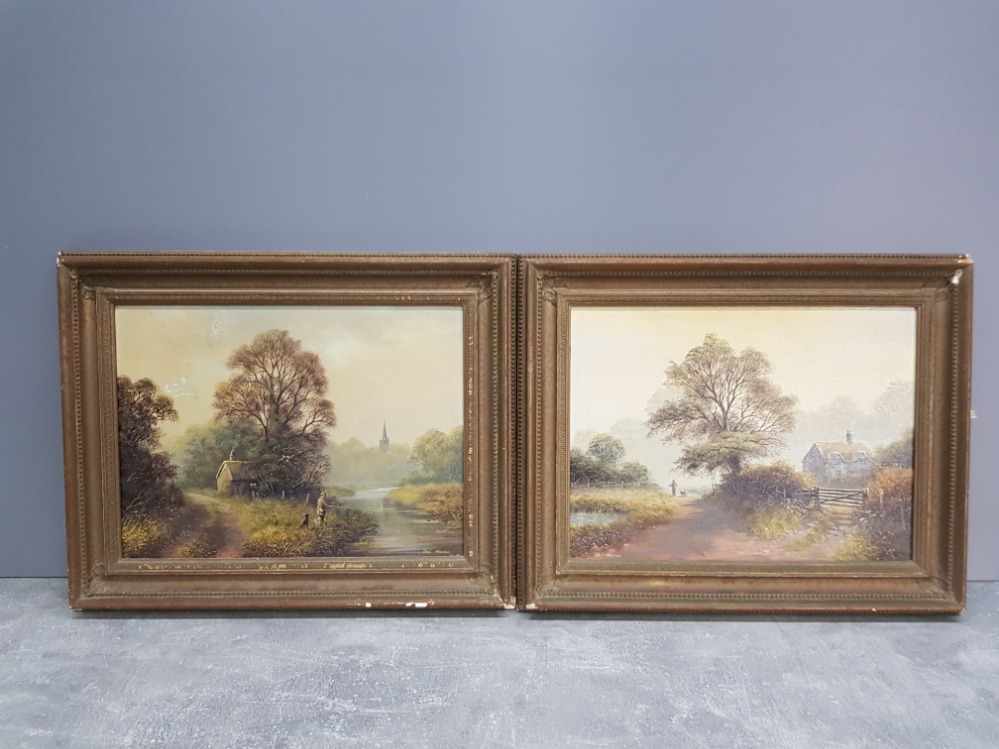 A pair of oils on board both signed by Bill Haunes 39cm by 29cm