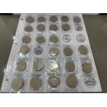 Coins Olympic Games 50p part collection with backing sheet