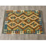 Fringed Afghan hand knotted choli kilim, 122x80cm