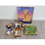 Disney the lion king framed print, young simba, scar, shenzi and zazu action figure in original