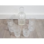 Crystals glass decanter and tumbler set