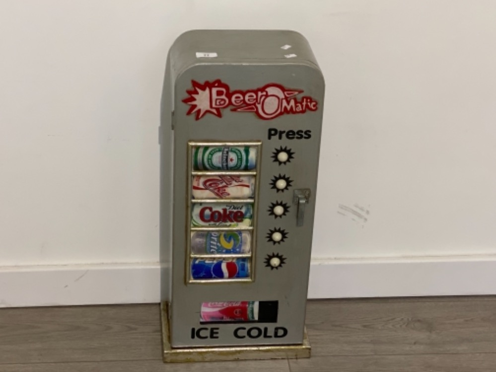 Novelty cd cabinet in the style of a beer matic vending machine, 67cm x 28cm x 17cm