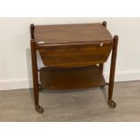 Mahogany drop leaf two tear trolley