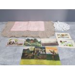 Souvenir kf the great war embroidered silk plus vintage postcards