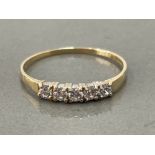 9ct gold 5 stone cz ring size R