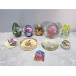 Coelection of 10 various paperweights